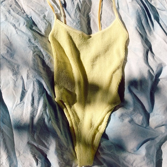 Hunza G Other - Worn twice Hunza G yellow Pamela one piece swimsuit
